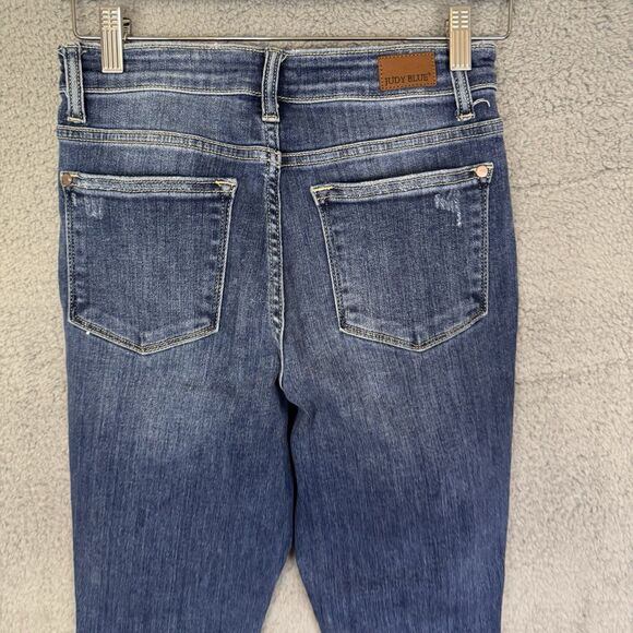 Judy Blue Jeans Blue Womens 1/25 Denim Relaxed Fit Distressed Medium Washed - Picture 8 of 11